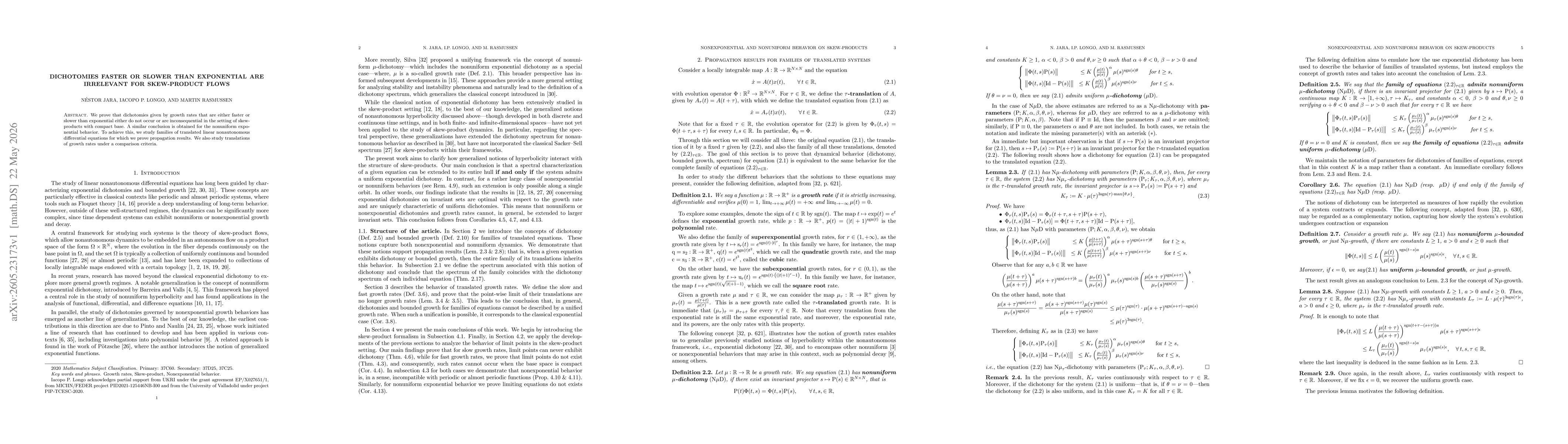 Thumbnail for Dichotomies Faster or Slower than exponential are Irrelevant for Skew-Product Flows