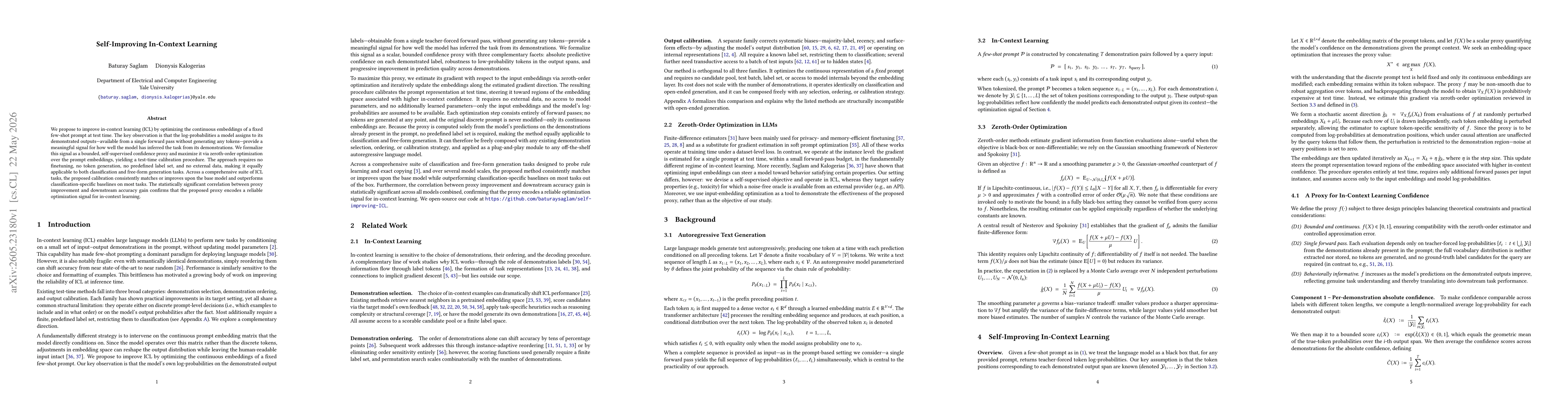 Thumbnail for Self-Improving In-Context Learning