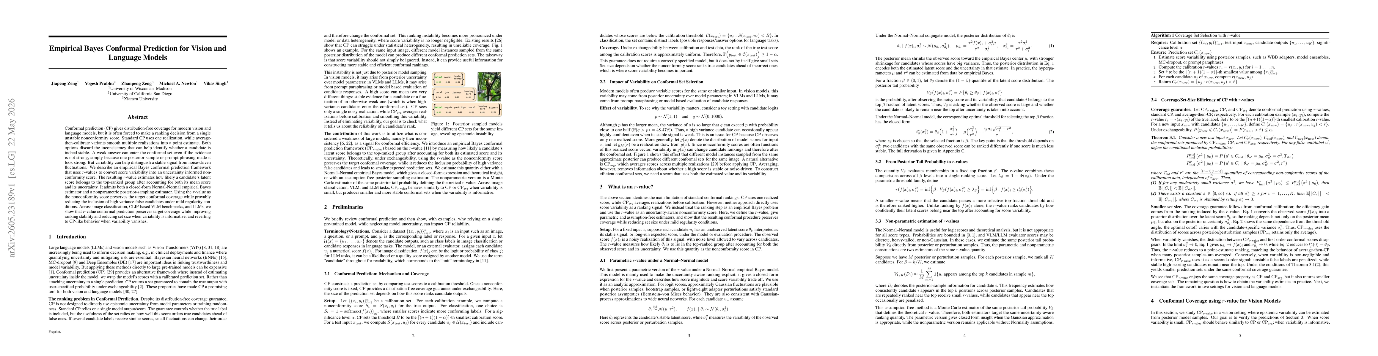 Thumbnail for Empirical Bayes Conformal Prediction for Vision and Language Models