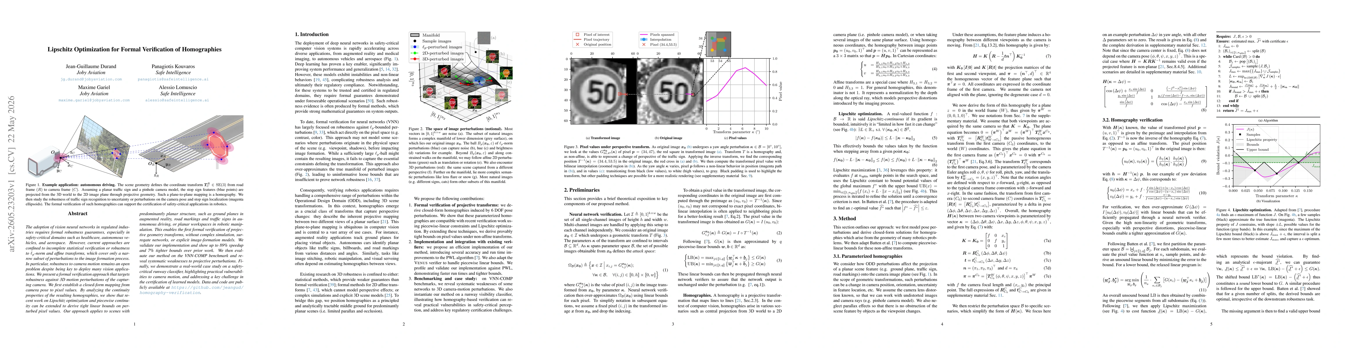 Thumbnail for Lipschitz Optimization for Formal Verification of Homographies