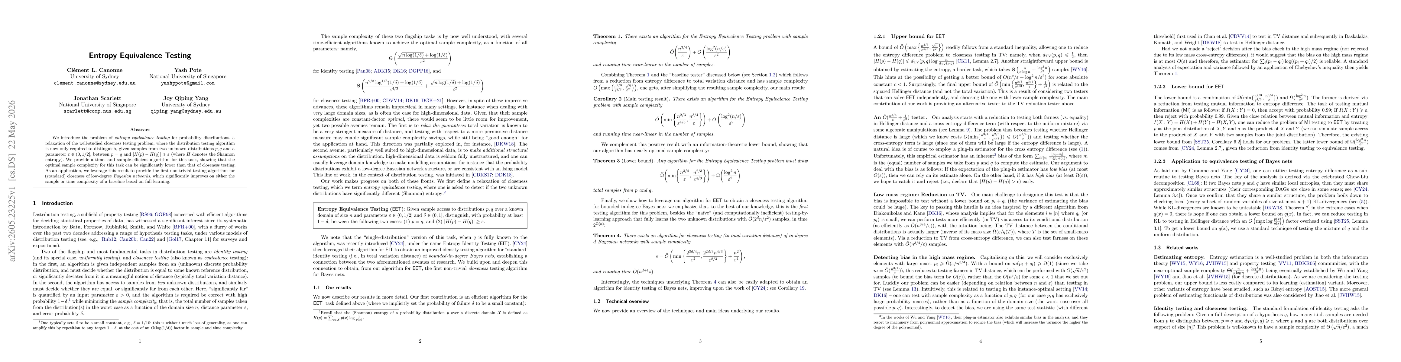 Thumbnail for Entropy Equivalence Testing
