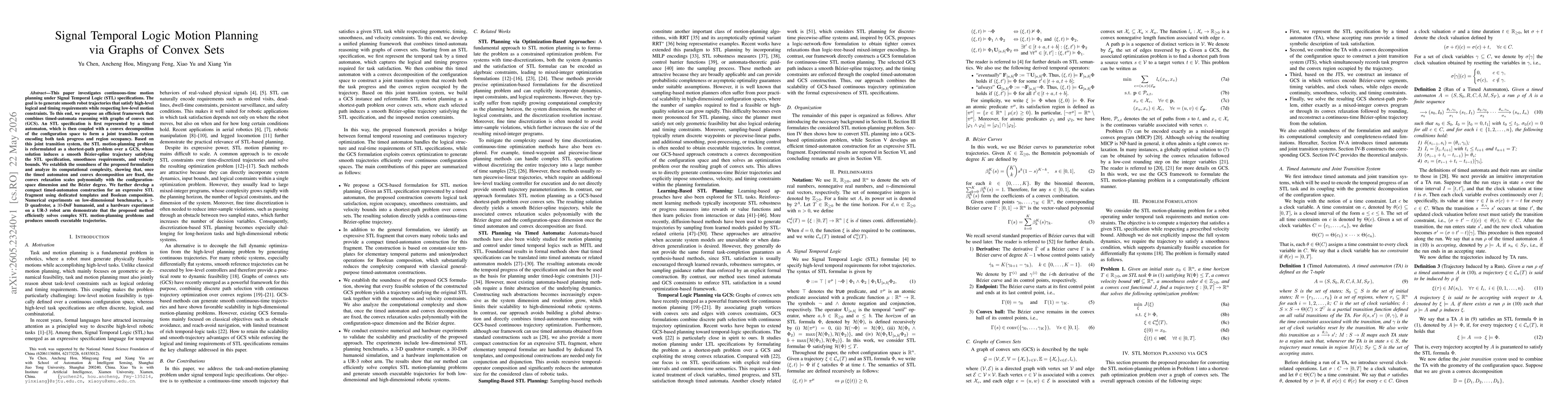 Thumbnail for Signal Temporal Logic Motion Planning via Graphs of Convex Sets