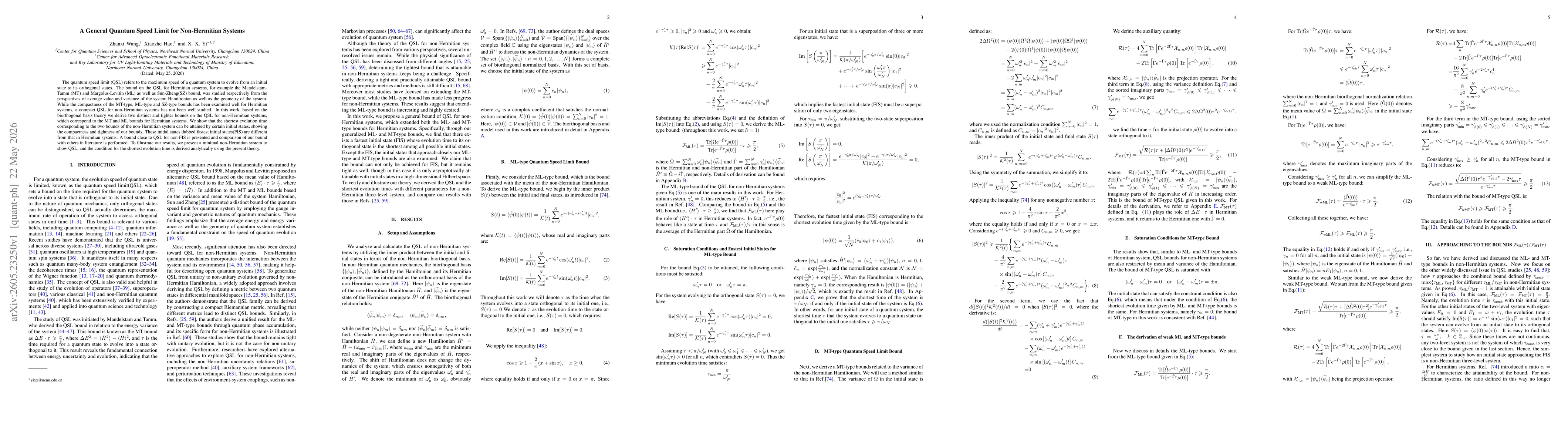Thumbnail for A General Quantum Speed Limit for Non-Hermitian Systems