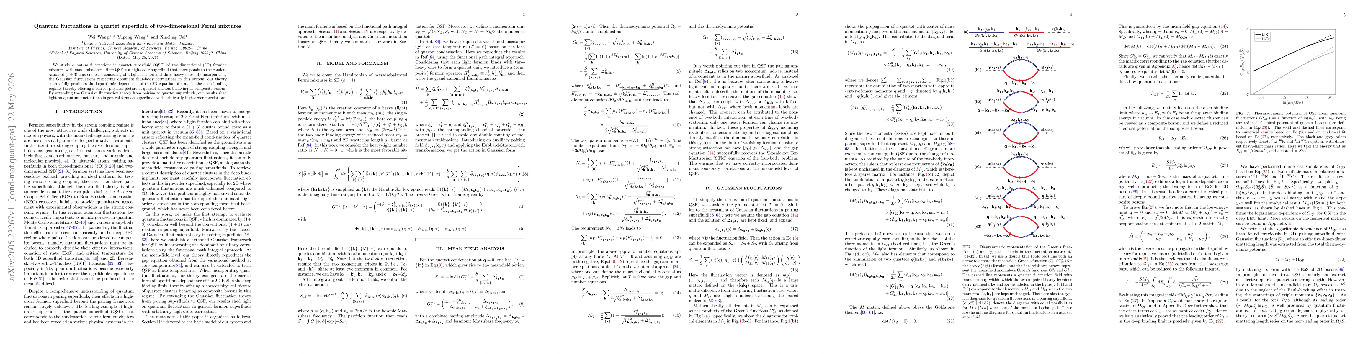 Thumbnail for Quantum fluctuations in quartet superfluid of two-dimensional Fermi mixture