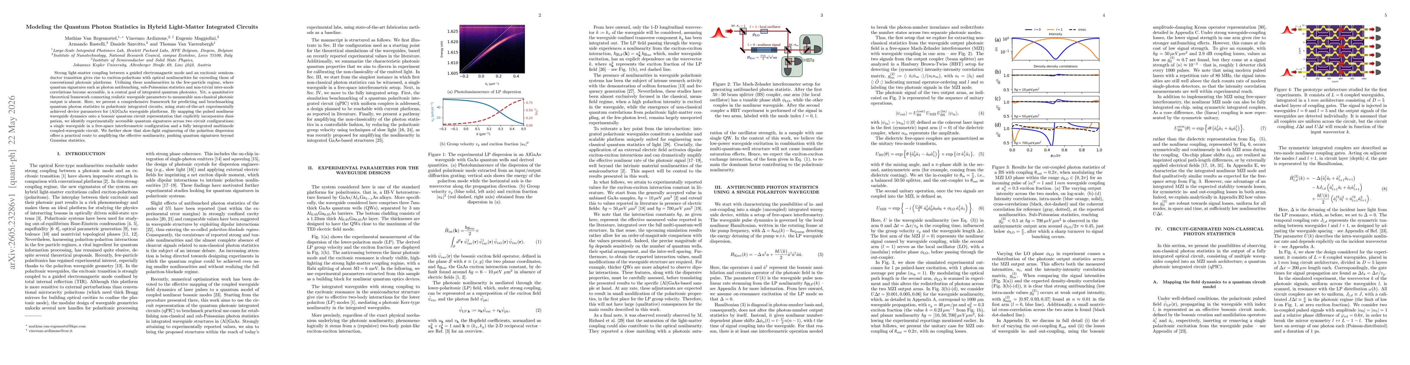 Thumbnail for Modeling the Quantum Photon Statistics in Hybrid Light-Matter Integrated Circuits