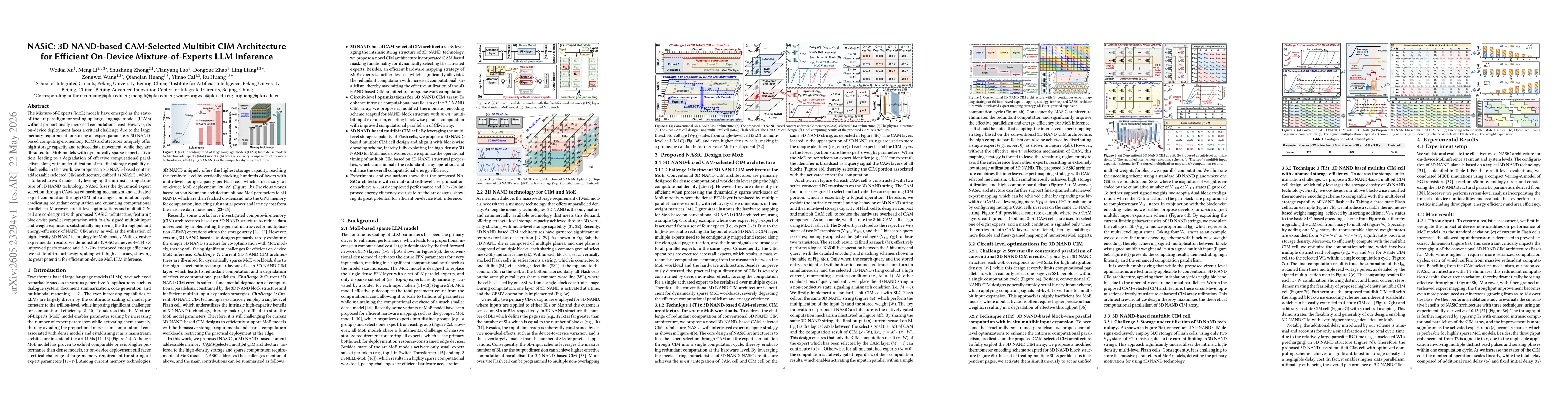 Thumbnail for NASiC: 3D NAND-based CAM-Selected Multibit CIM Architecture for Efficient On-Device Mixture-of-Experts LLM Inference