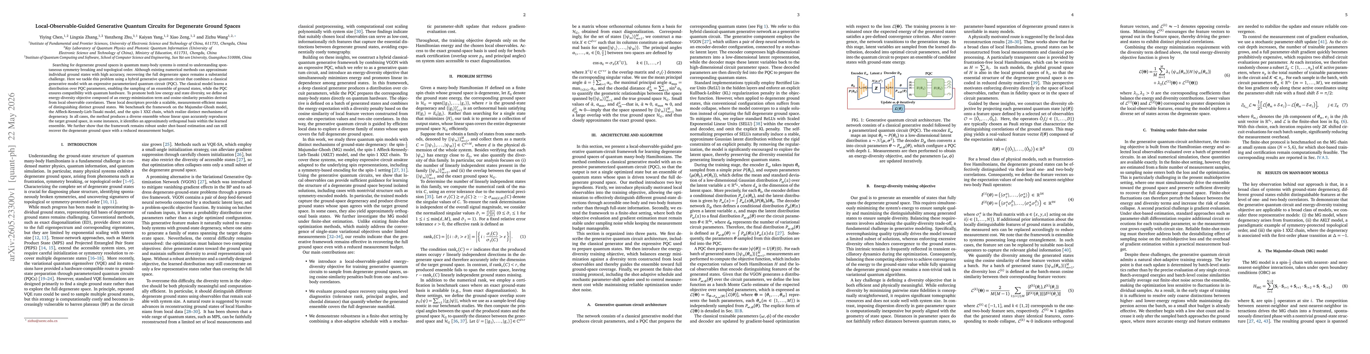 Thumbnail for Local-Observable-Guided Generative Quantum Circuits for Degenerate Ground Spaces