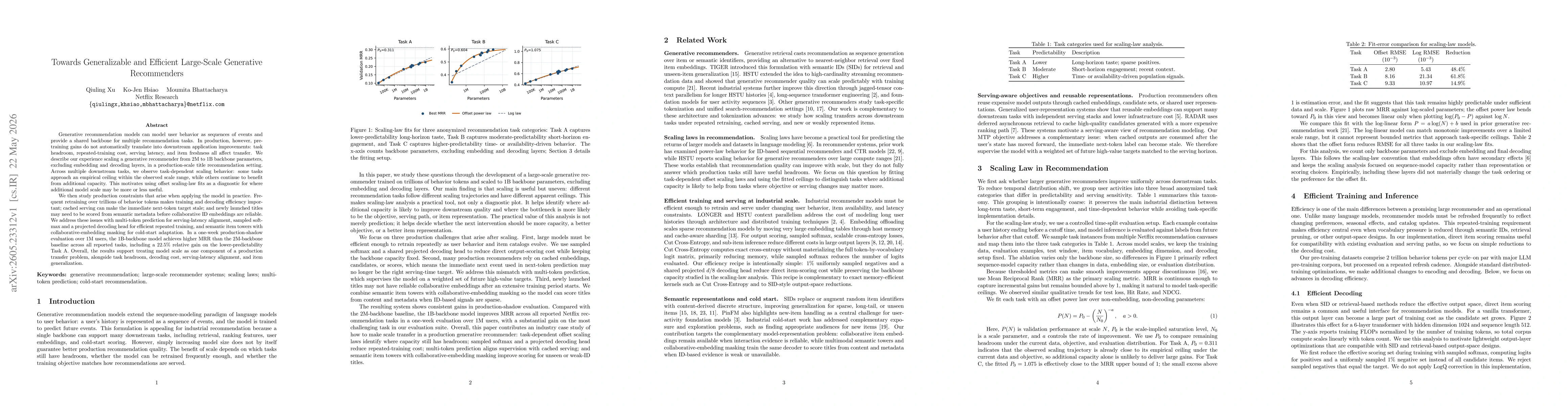 Thumbnail for Towards Generalizable and Efficient Large-Scale Generative Recommenders