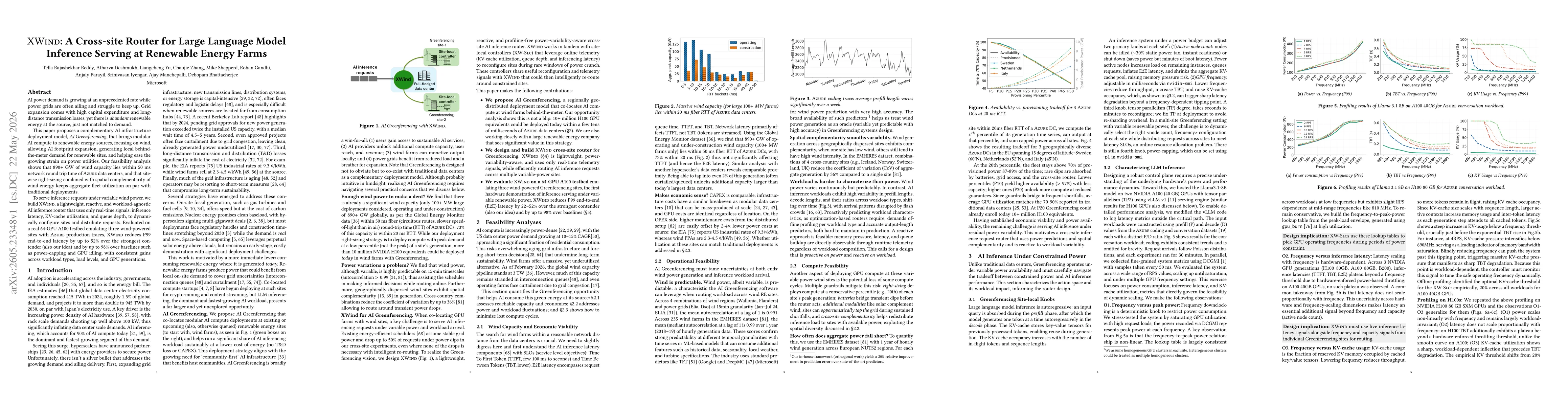 Thumbnail for XWind: A Cross-site Router for Large Language Model Inference Serving at Renewable Energy Farms
