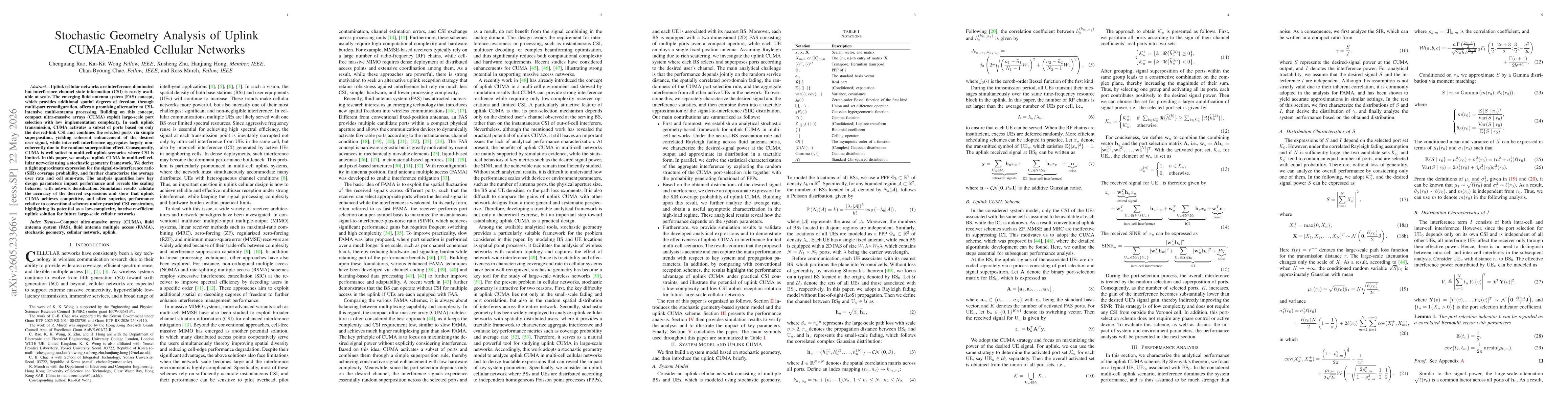 Thumbnail for Stochastic Geometry Analysis of Uplink CUMA-Enabled Cellular Networks