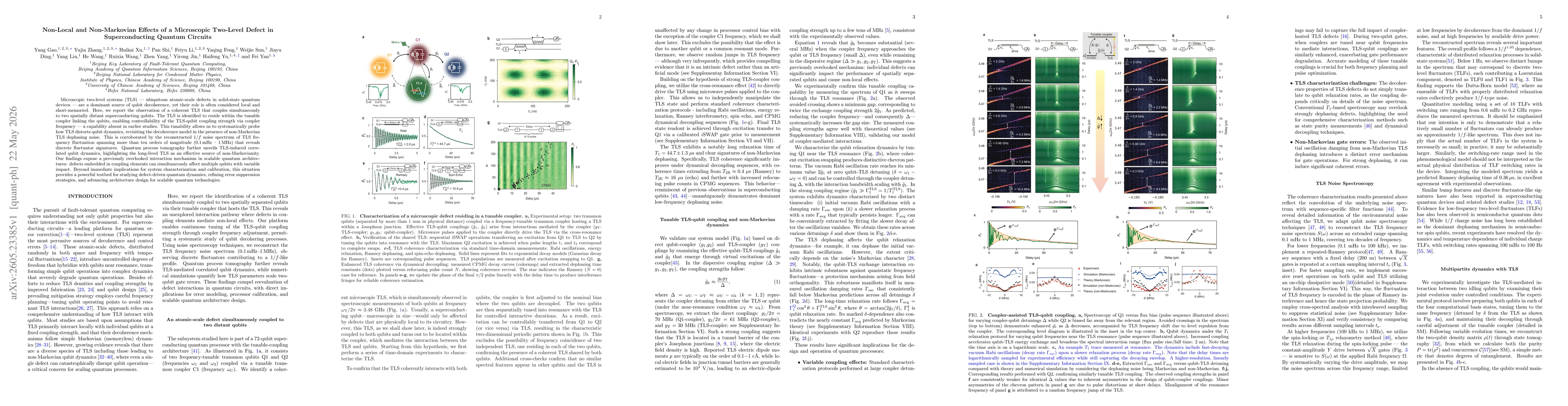 Thumbnail for Non-Local and Non-Markovian Effects of a Microscopic Two-Level Defect in Superconducting Quantum Circuits