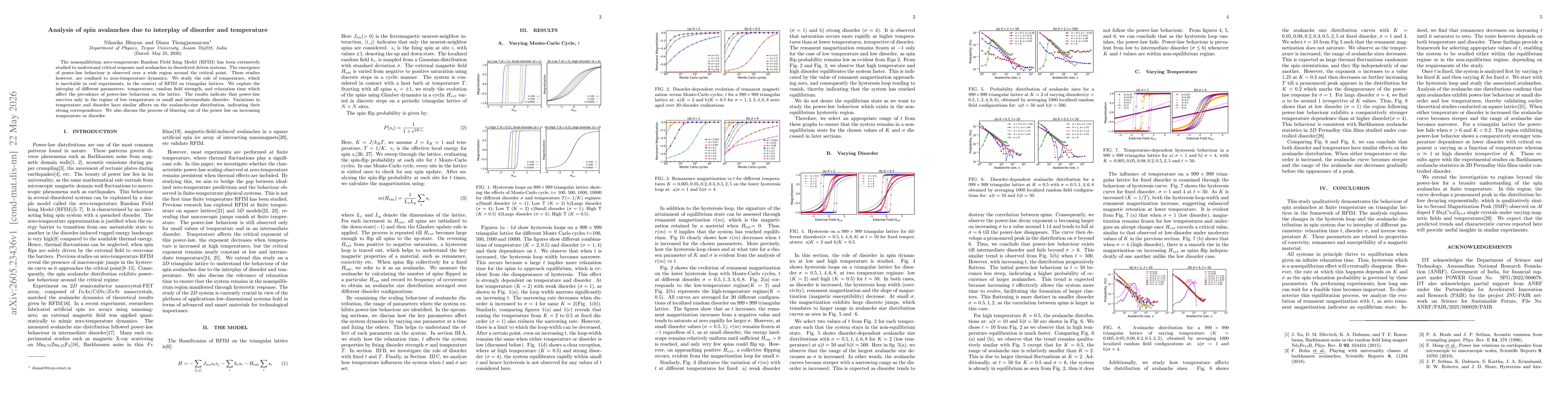 Thumbnail for Analysis of spin avalanches due to interplay of disorder and temperature