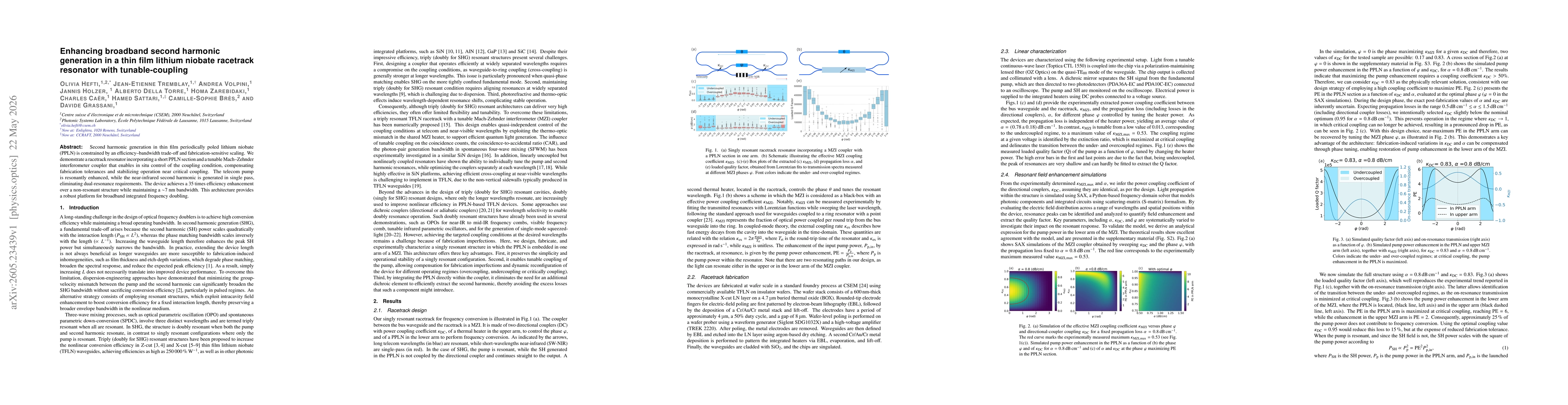 Thumbnail for Enhancing broadband second harmonic generation in a thin film lithium niobate racetrack resonator with tunable-coupling