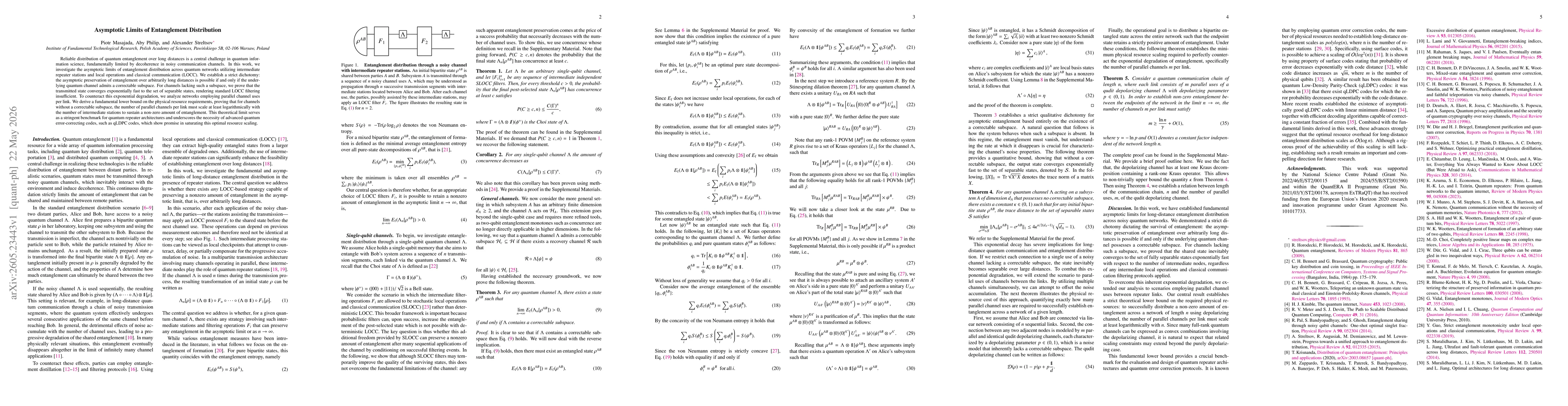 Thumbnail for Asymptotic Limits of Entanglement Distribution