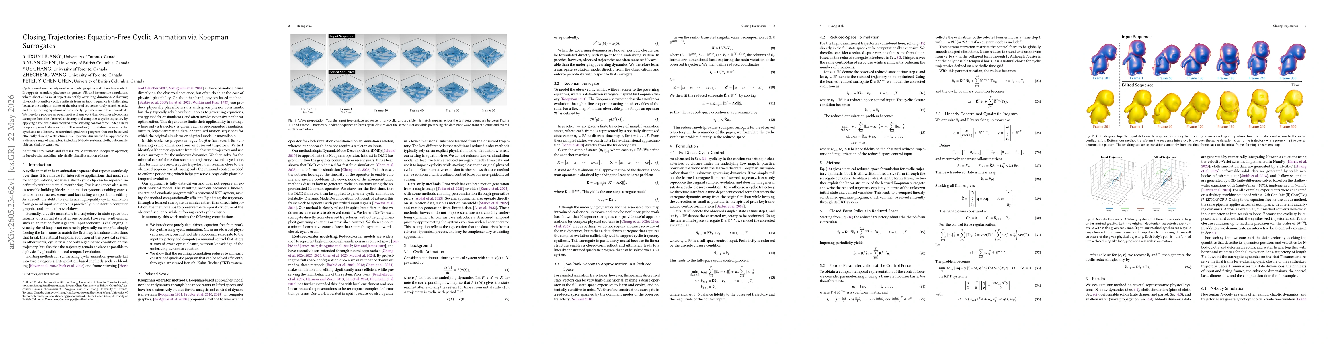 Thumbnail for Closing Trajectories: Equation-Free Cyclic Animation via Koopman Surrogates