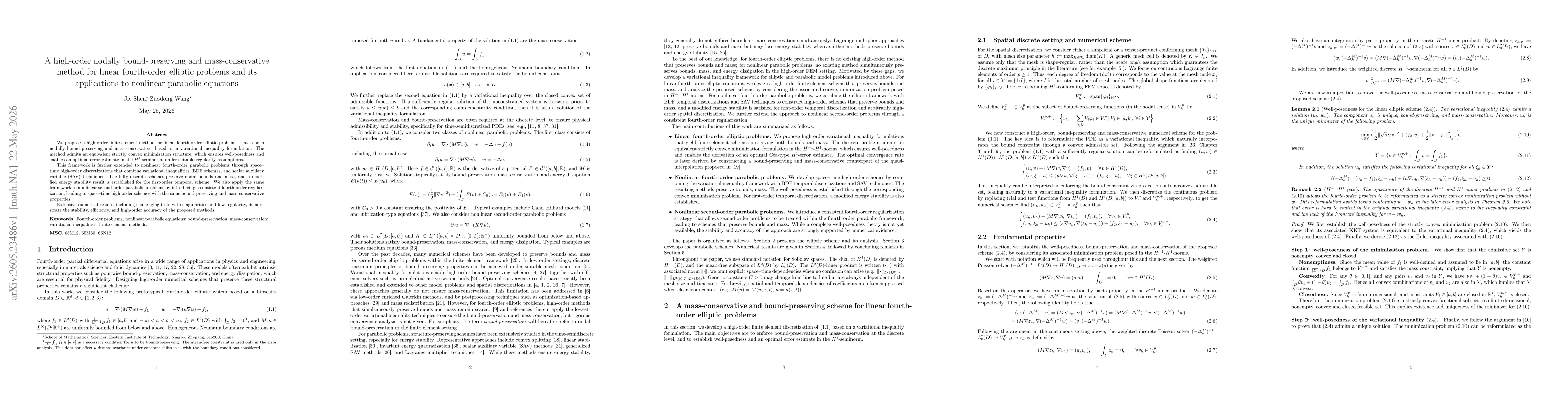 Thumbnail for A high-order nodally bound-preserving and mass-conservative method for linear fourth-order elliptic problems and its applications to nonlinear parabolic equations
