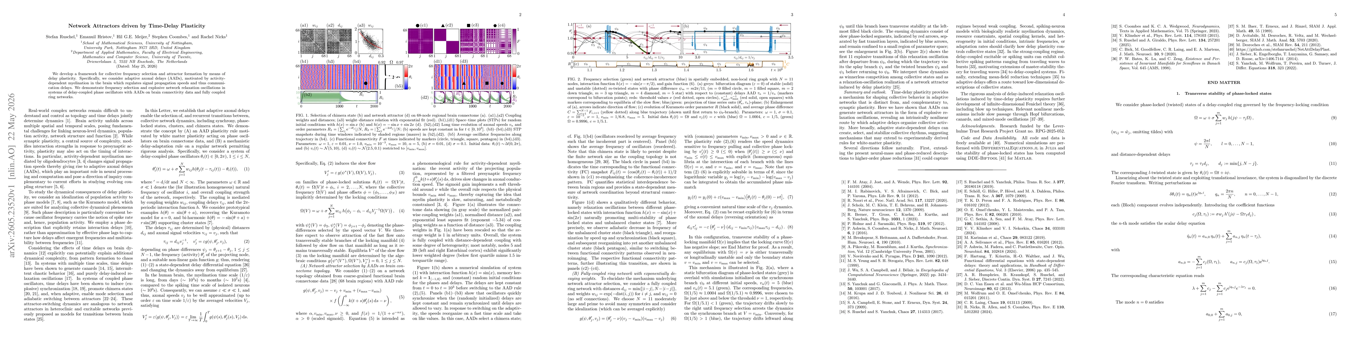 Thumbnail for Network Attractors driven by Time-Delay Plasticity