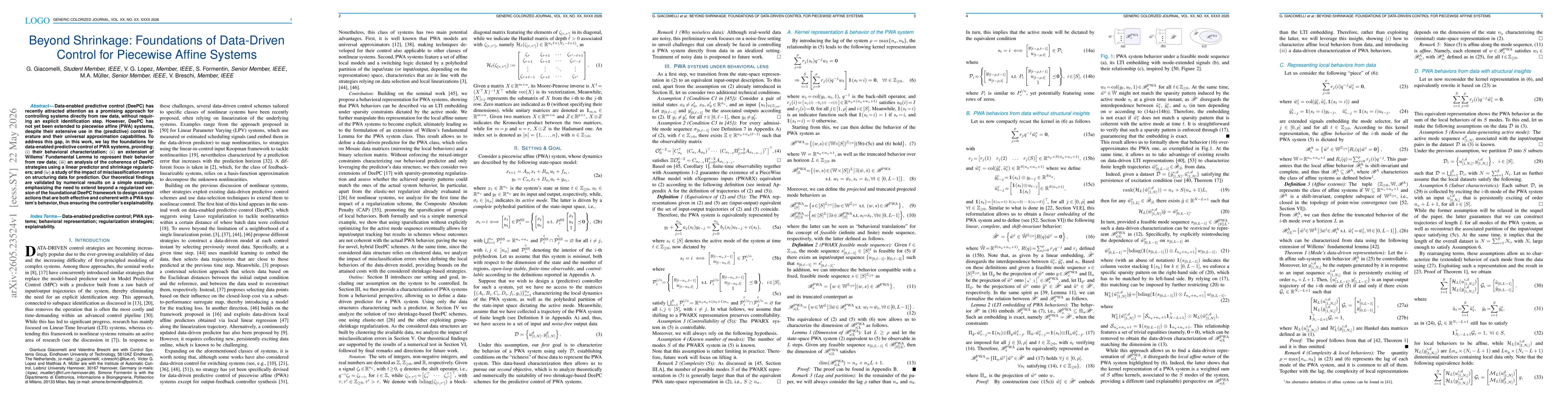 Thumbnail for Beyond Shrinkage: Foundations of Data-Driven Control for Piecewise Affine Systems