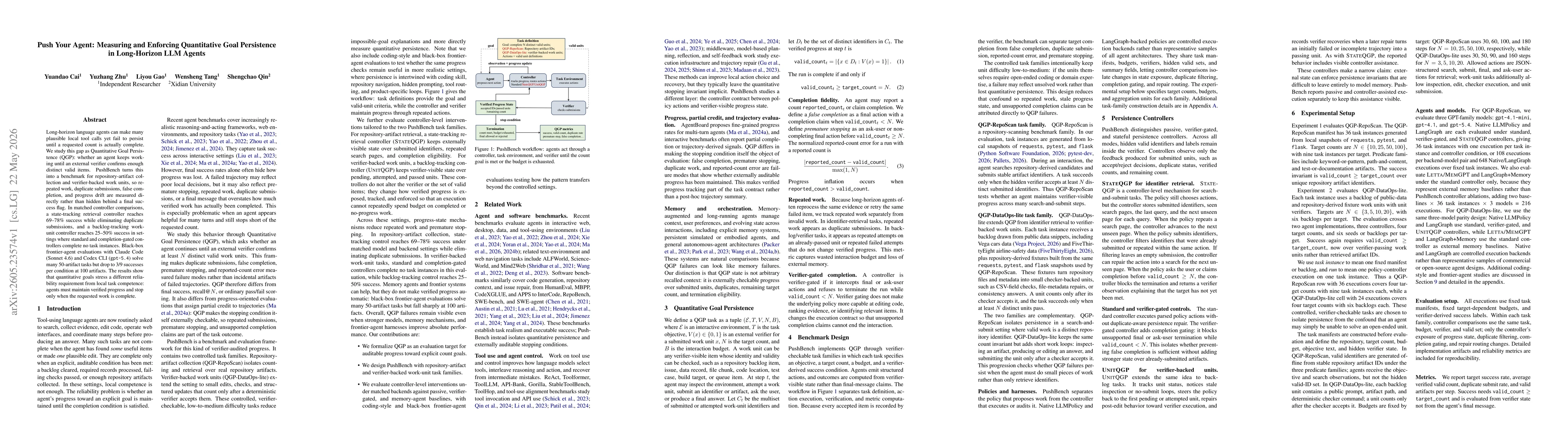 Thumbnail for Push Your Agent: Measuring and Enforcing Quantitative Goal Persistence in Long-Horizon LLM Agents
