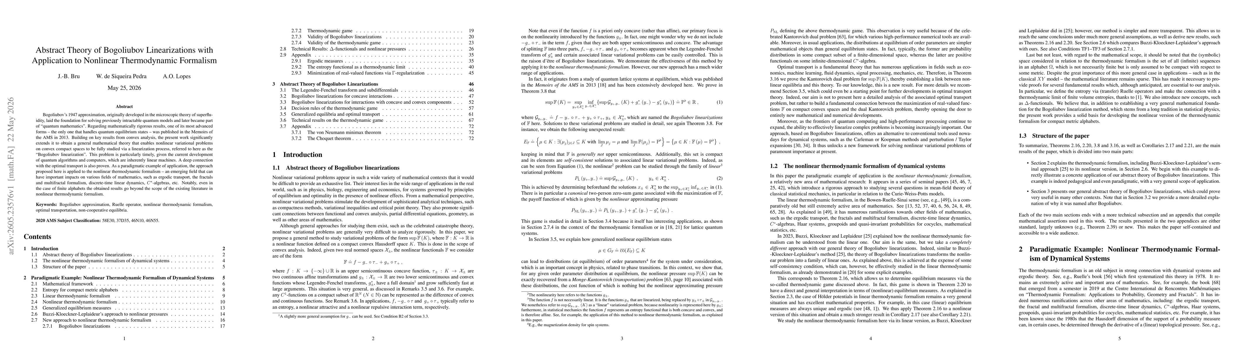 Thumbnail for Abstract Theory of Bogoliubov Linearizations with Application to Nonlinear Thermodynamic Formalism