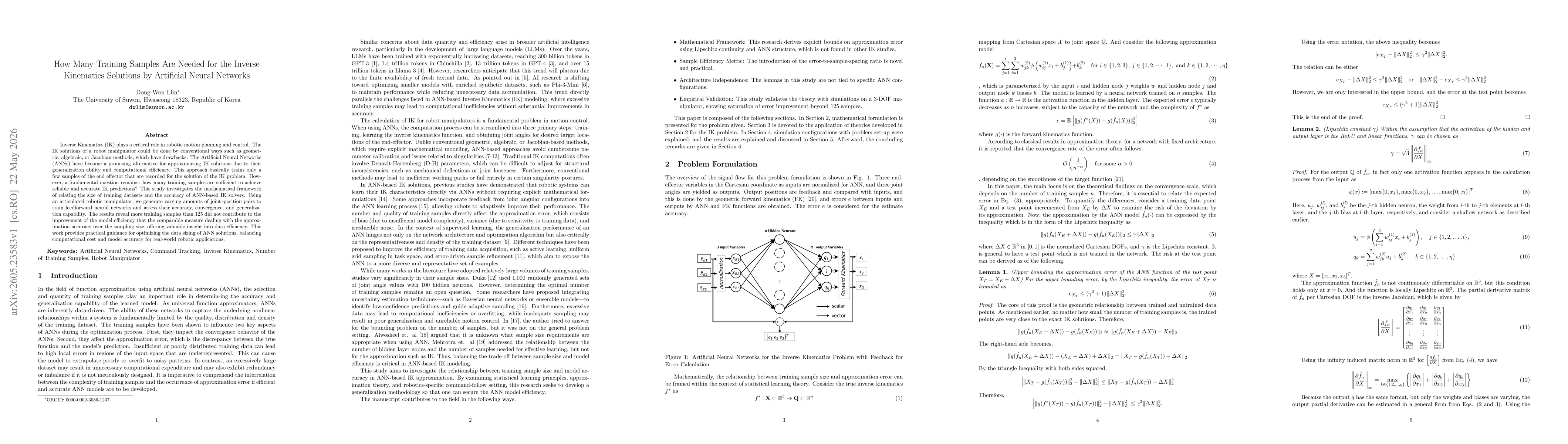 Thumbnail for How Many Training Samples Are Needed for the Inverse Kinematics Solutions by Artificial Neural Networks