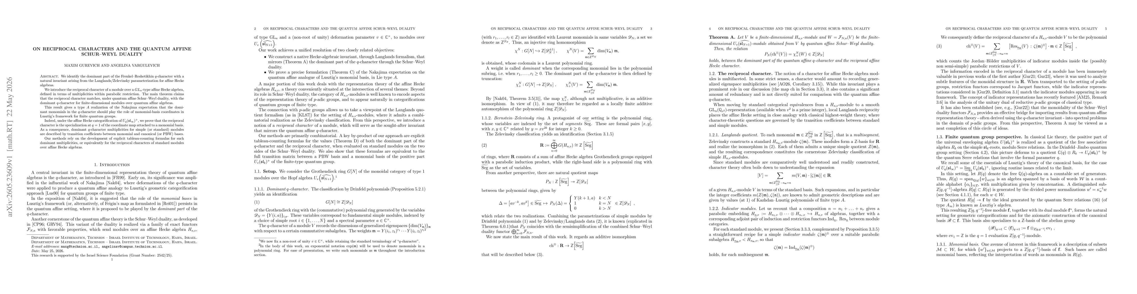 Thumbnail for On reciprocal characters and the quantum affine Schur-Weyl duality