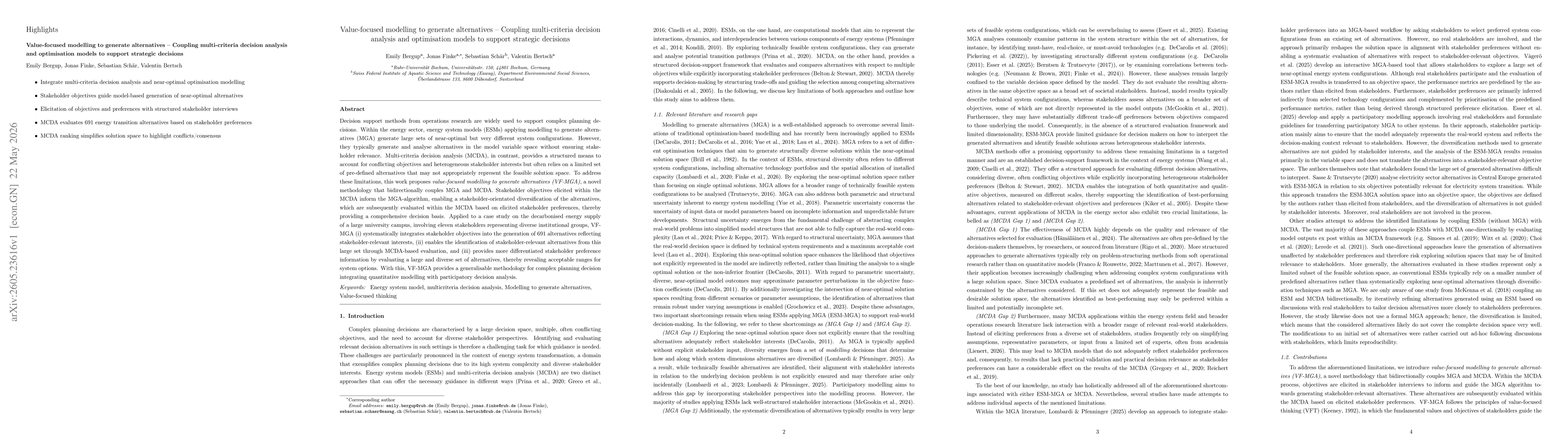 Thumbnail for Value-focused modelling to generate alternatives -- Coupling multi-criteria decision analysis and optimisation models to support strategic decisions