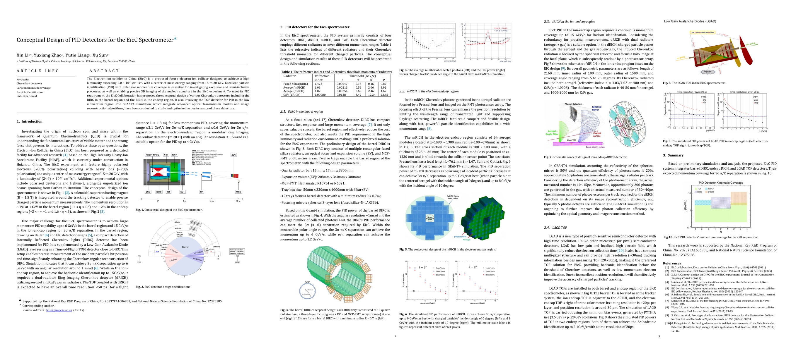 Thumbnail for Conceptual Design of PID Detectors for the EicC Spectrometer