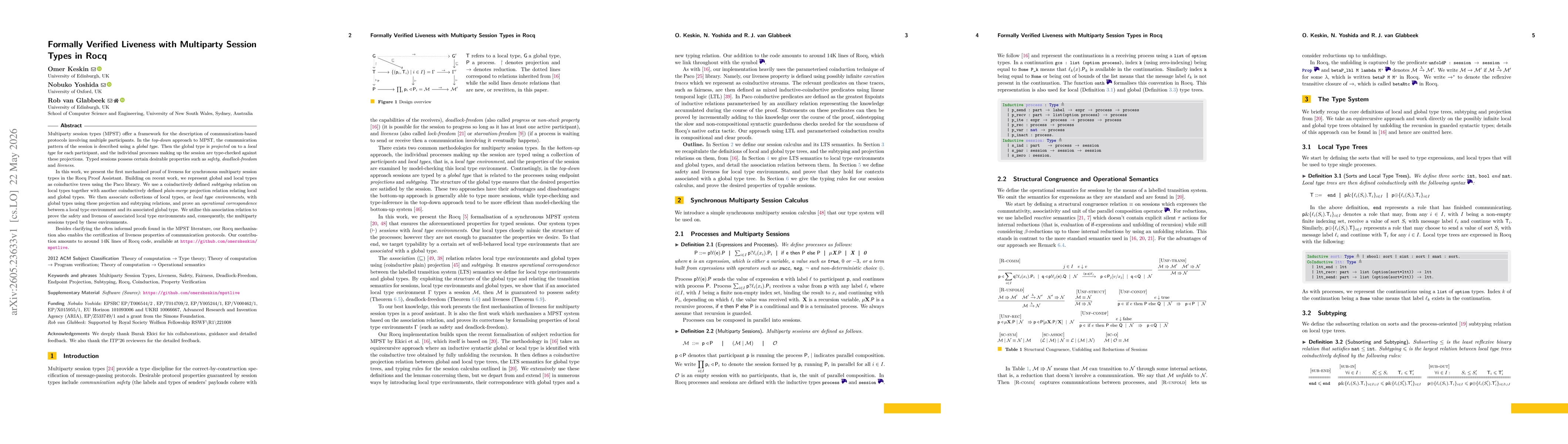 Thumbnail for Formally Verified Liveness with Multiparty Session Types in Rocq