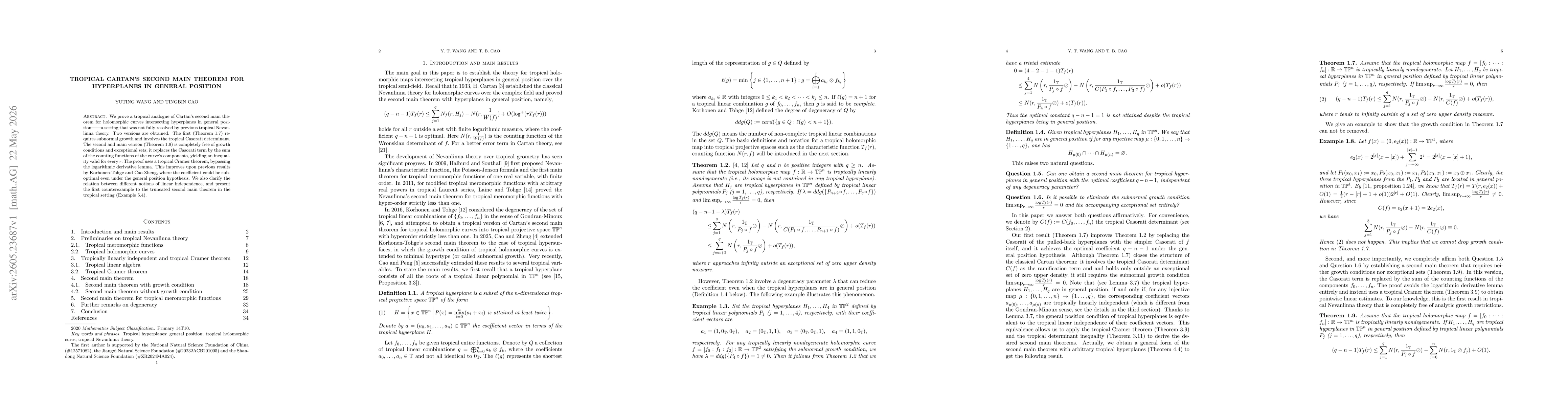 Thumbnail for Tropical Cartan's second main theorem for hyperplanes in general position