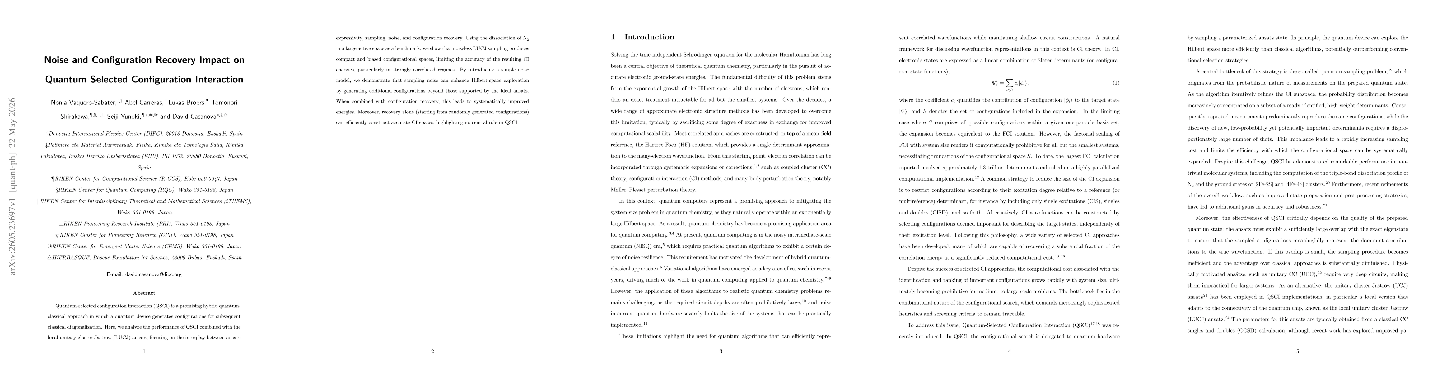 Thumbnail for Noise and Configuration Recovery Impact on Quantum Selected Configuration Interaction