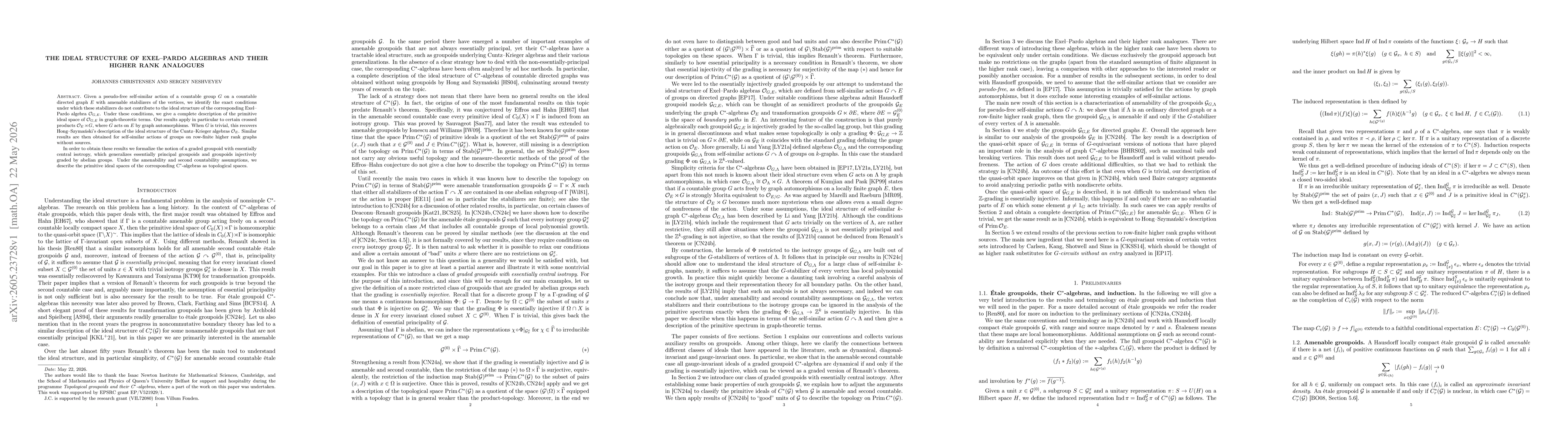 Thumbnail for The ideal structure of Exel-Pardo algebras and their higher rank analogues