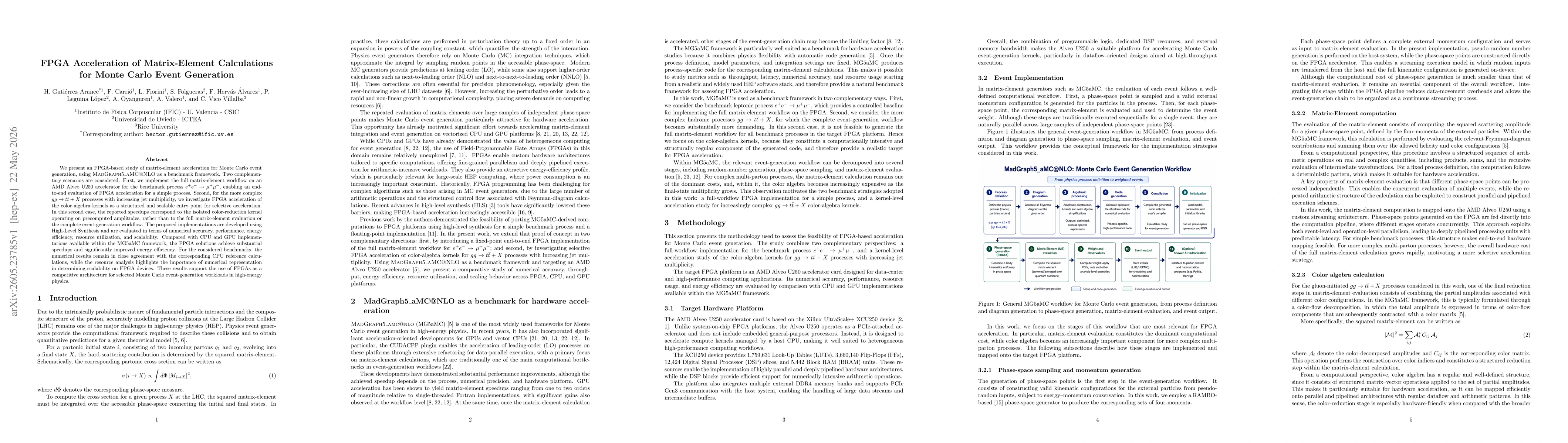 Thumbnail for FPGA Acceleration of Matrix-Element Calculations for Monte Carlo Event Generation