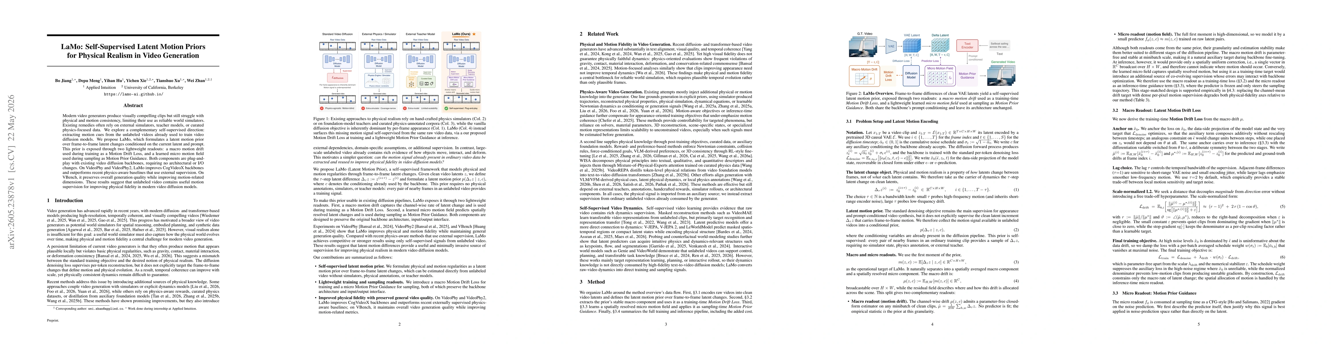 Thumbnail for LaMo: Self-Supervised Latent Motion Priors for Physical Realism in Video Generation