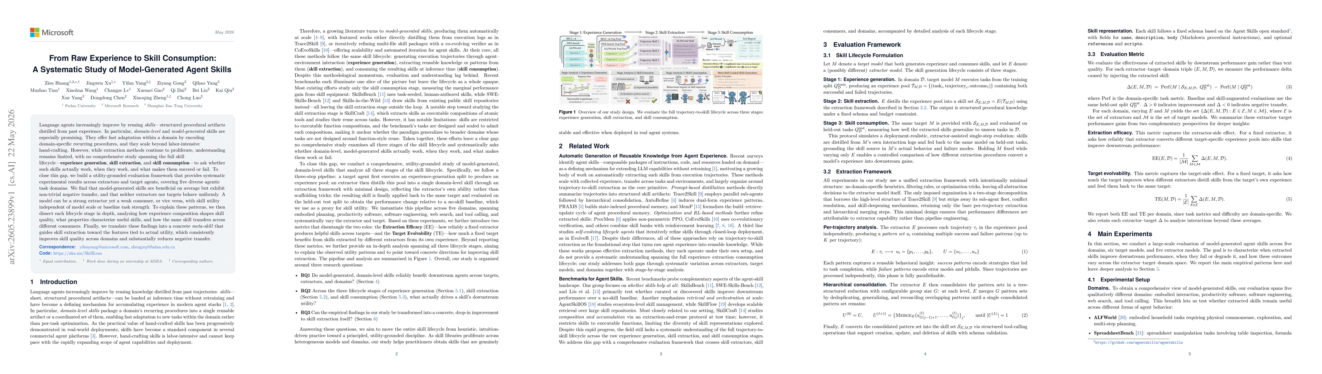 Thumbnail for From Raw Experience to Skill Consumption: A Systematic Study of Model-Generated Agent Skills
