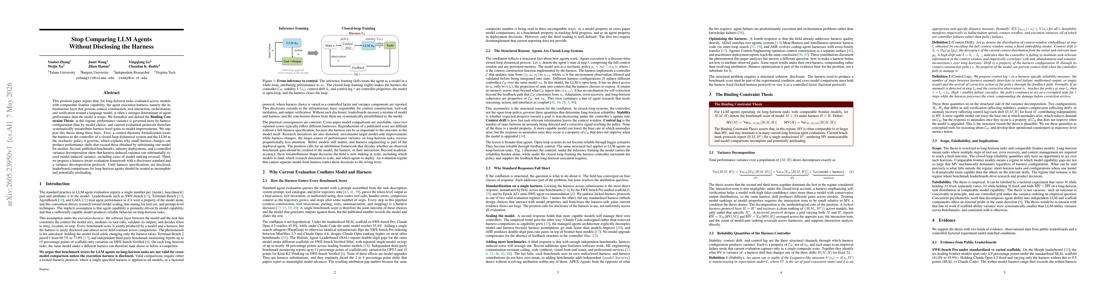 Thumbnail for Stop Comparing LLM Agents Without Disclosing the Harness