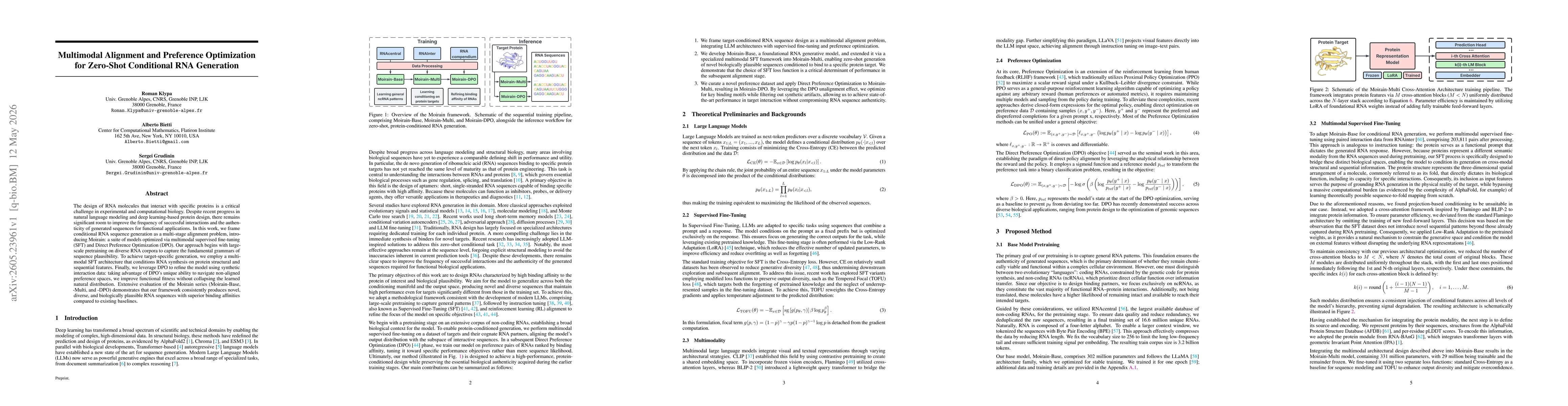 Thumbnail for Multimodal Alignment and Preference Optimization for Zero-Shot Conditional RNA Generation