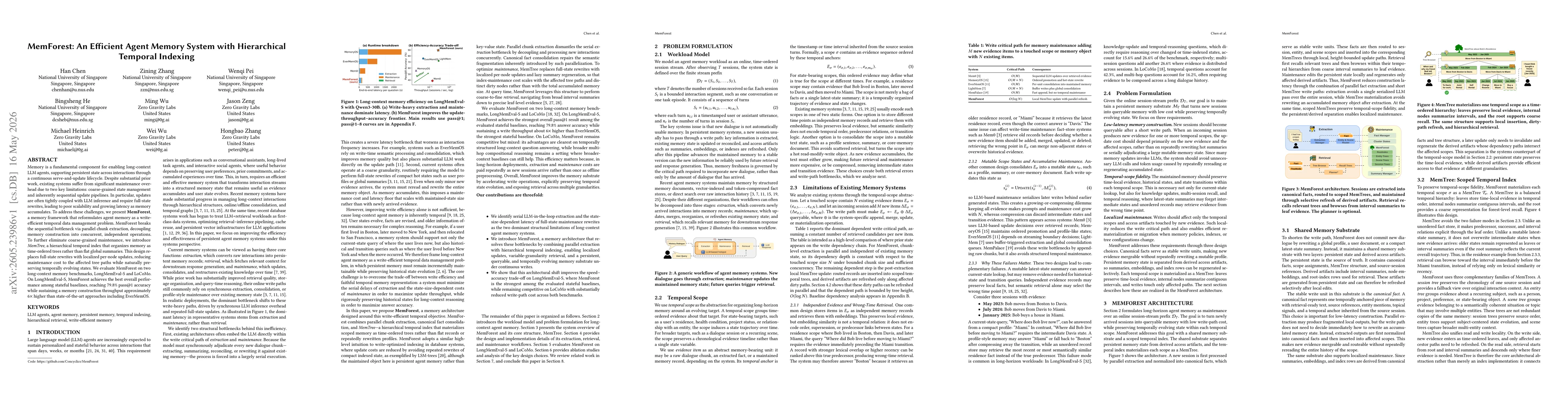 Thumbnail for MemForest: An Efficient Agent Memory System with Hierarchical Temporal Indexing