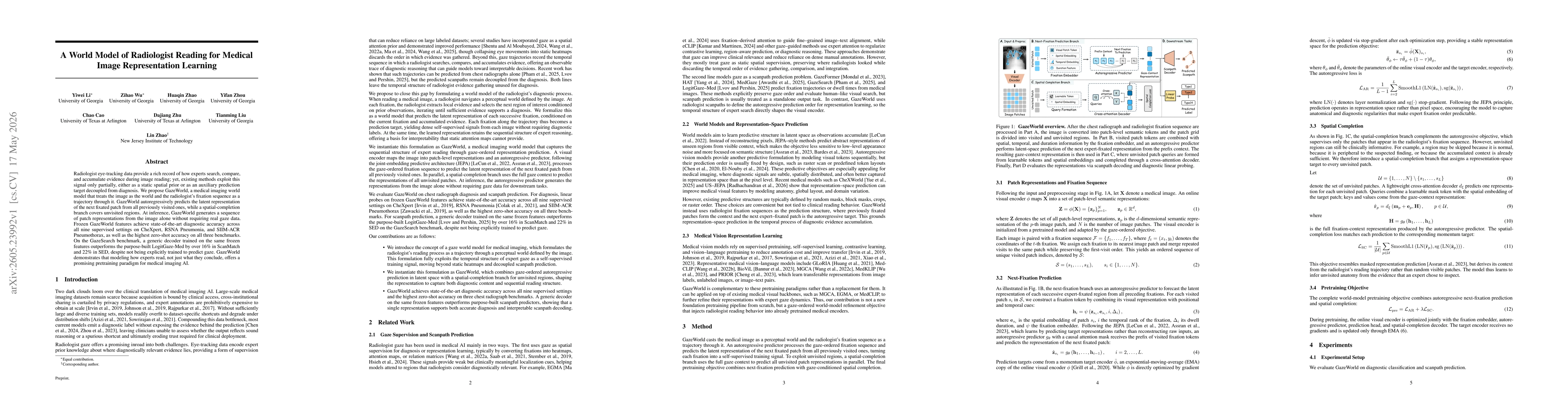 Thumbnail for A World Model of Radiologist Reading for Medical Image Representation Learning