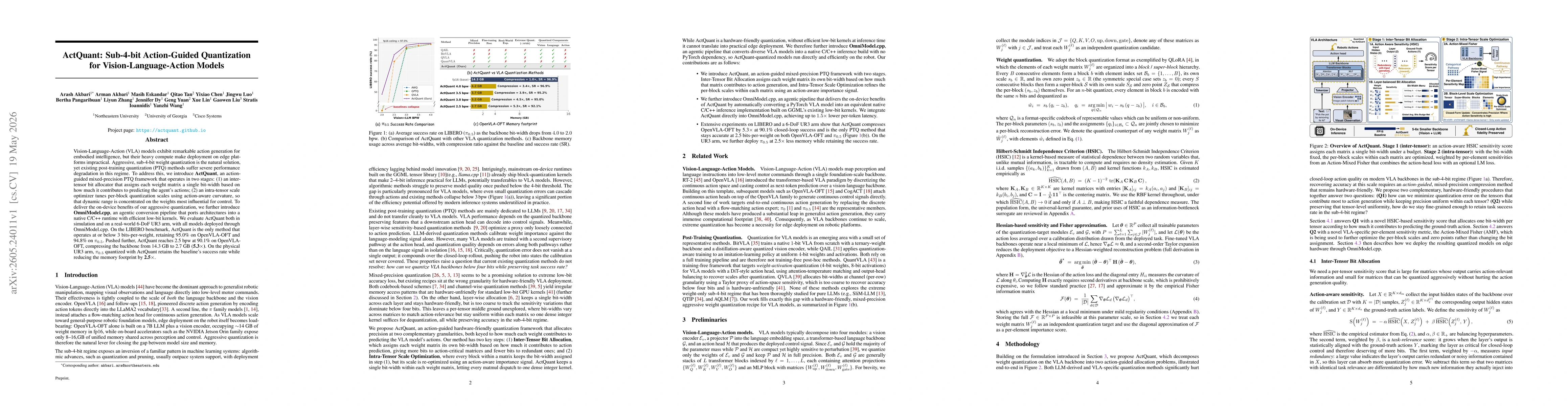 Thumbnail for ActQuant: Sub-4-bit Action-Guided Quantization for Vision-Language-Action Models