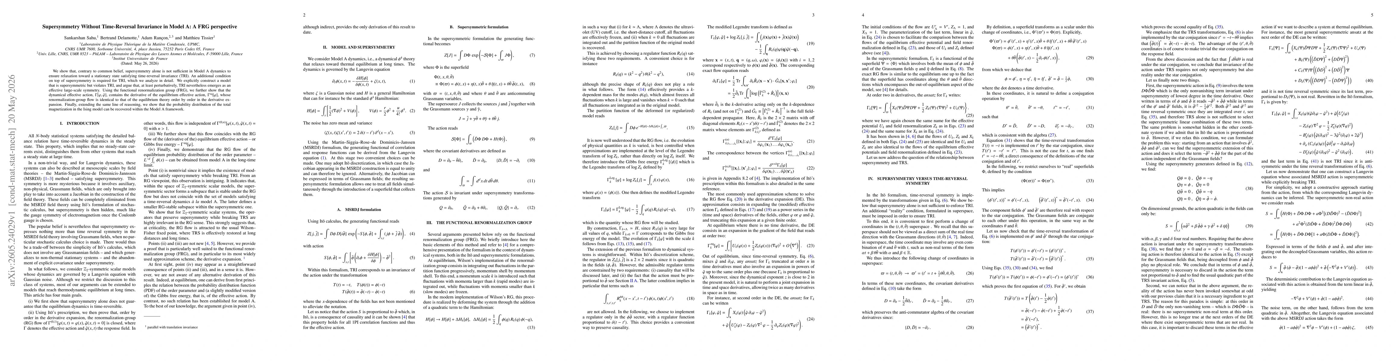 Thumbnail for Supersymmetry Without Time-Reversal Invariance in Model A: A FRG perspective