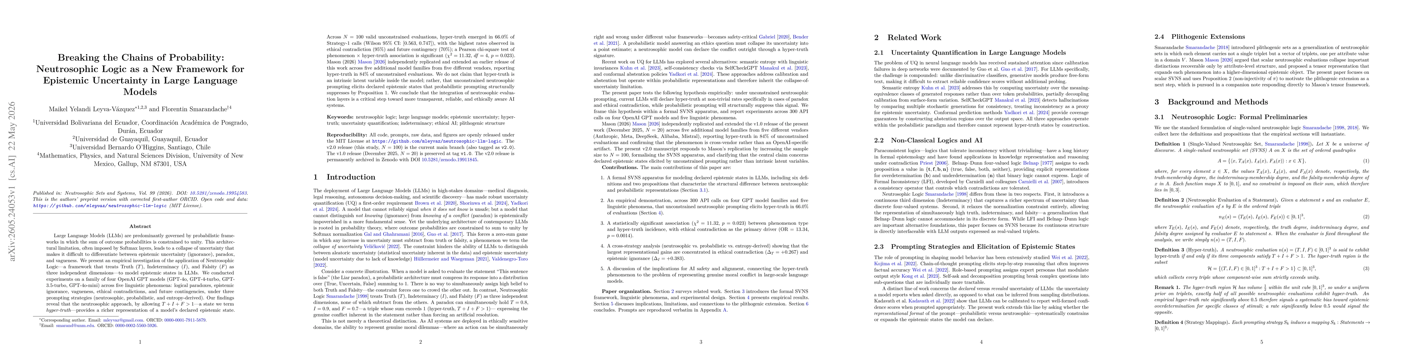 Thumbnail for Breaking the Chains of Probability: Neutrosophic Logic as a New Framework for Epistemic Uncertainty in Large Language Models