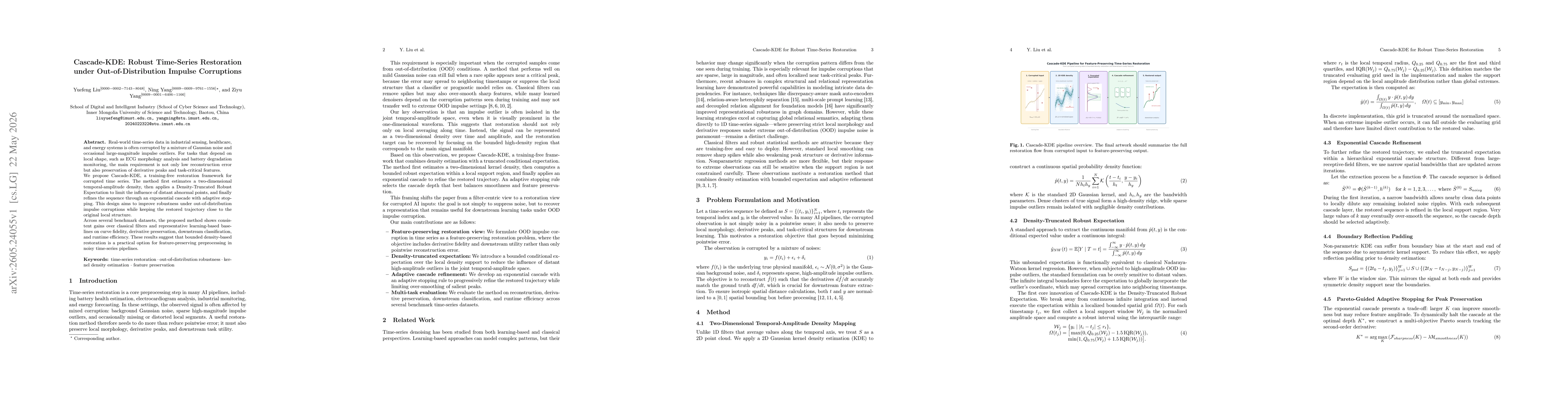 Thumbnail for Cascade-KDE: Robust Time-Series Restoration under Out-of-Distribution Impulse Corruptions
