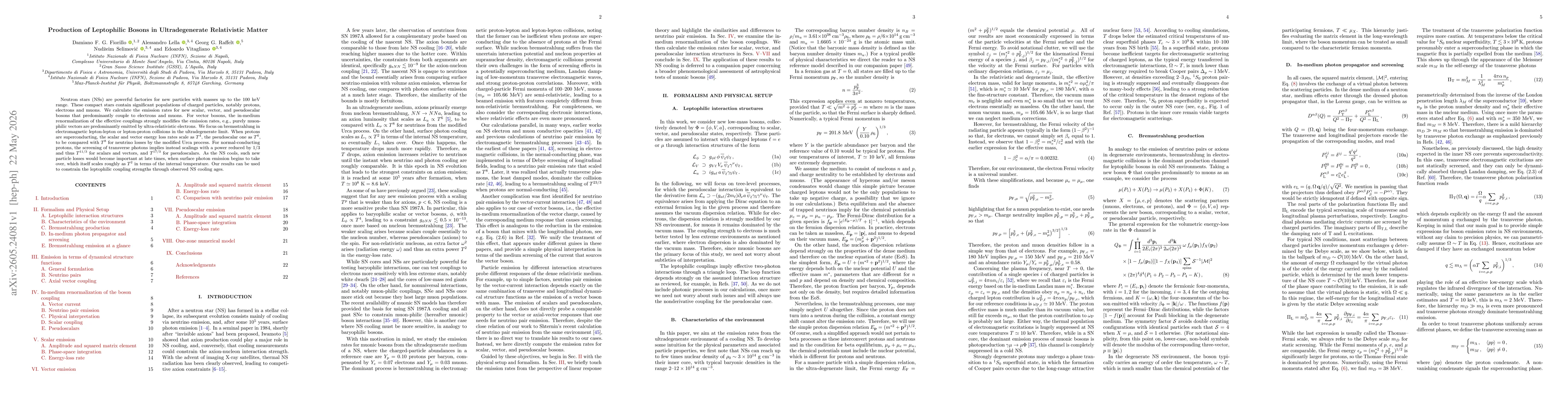 Thumbnail for Production of Leptophilic Bosons in Ultradegenerate Relativistic Matter
