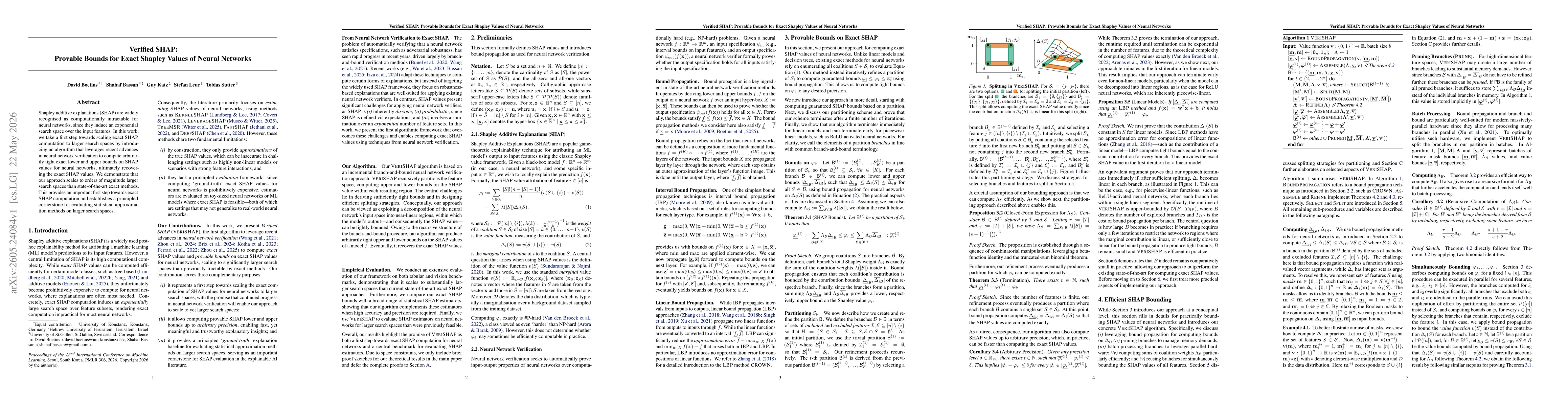 Thumbnail for Verified SHAP: Provable Bounds for Exact Shapley Values of Neural Networks