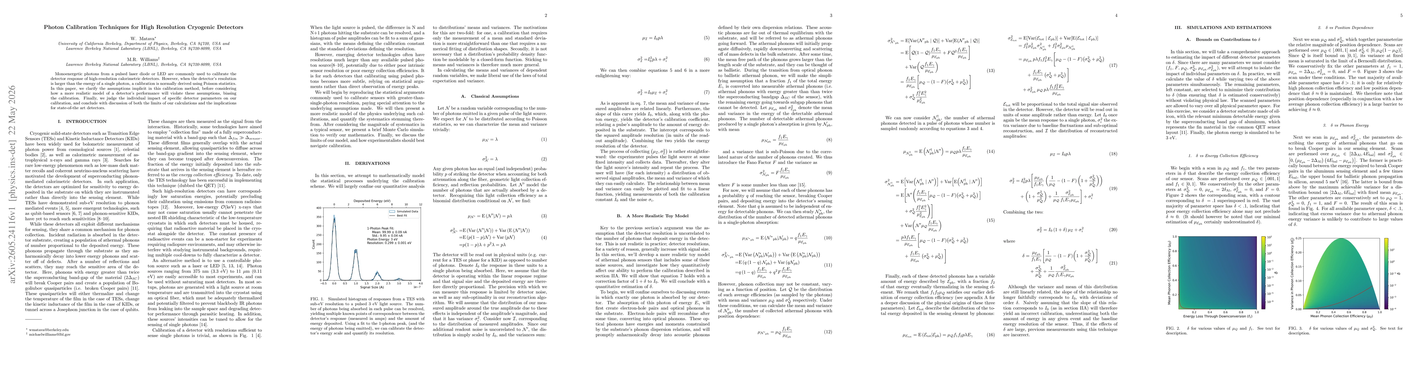 Thumbnail for Photon Calibration Techniques for High Resolution Cryogenic Detectors