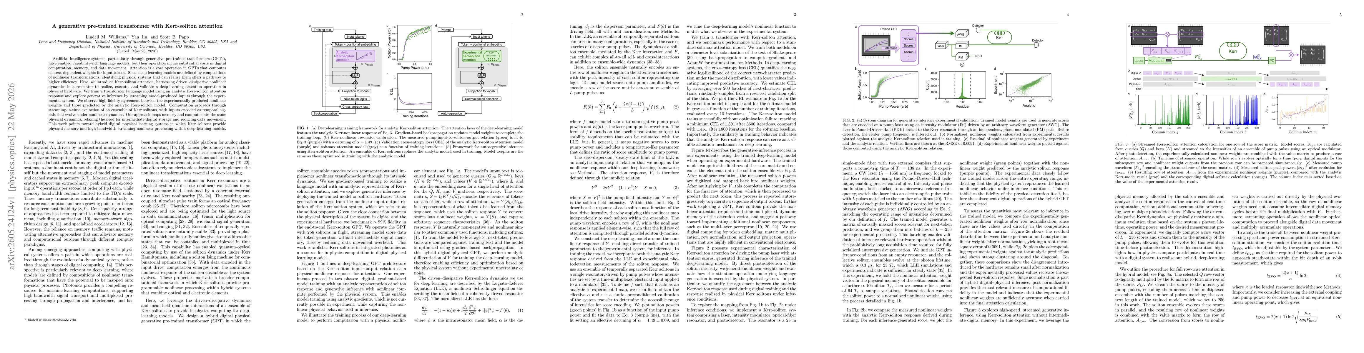 Thumbnail for A generative pre-trained transformer with Kerr-soliton attention