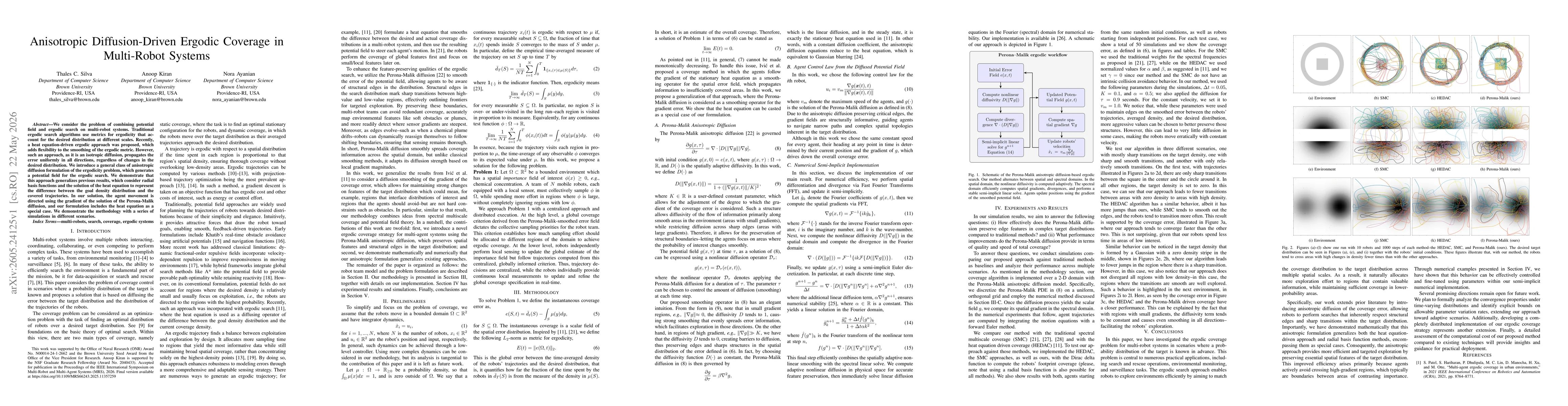 Thumbnail for Anisotropic Diffusion-Driven Ergodic Coverage in Multi-Robot Systems