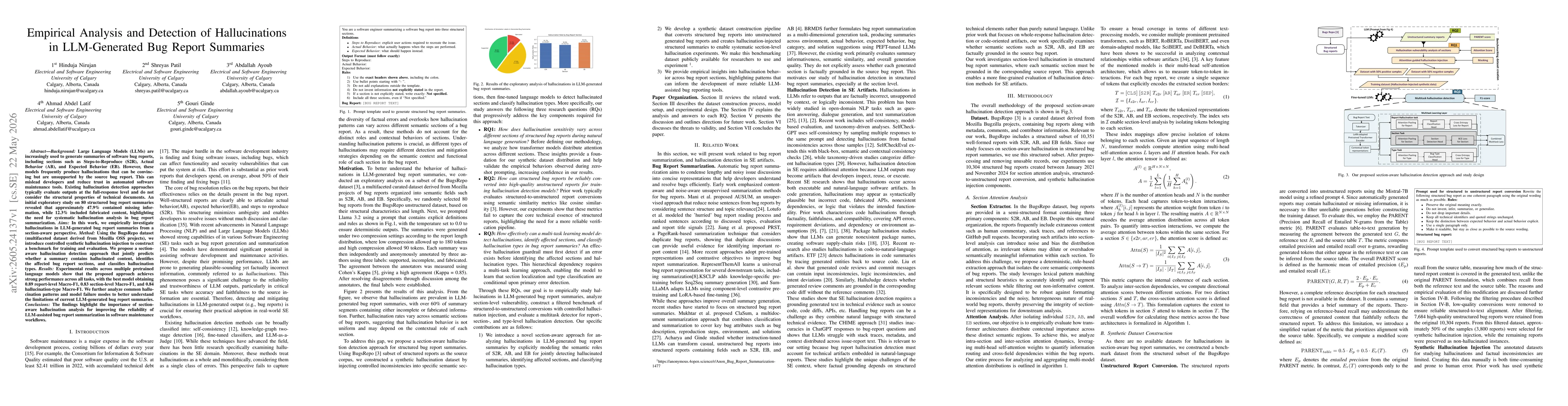 Thumbnail for Empirical Analysis and Detection of Hallucinations in LLM-Generated Bug Report Summaries