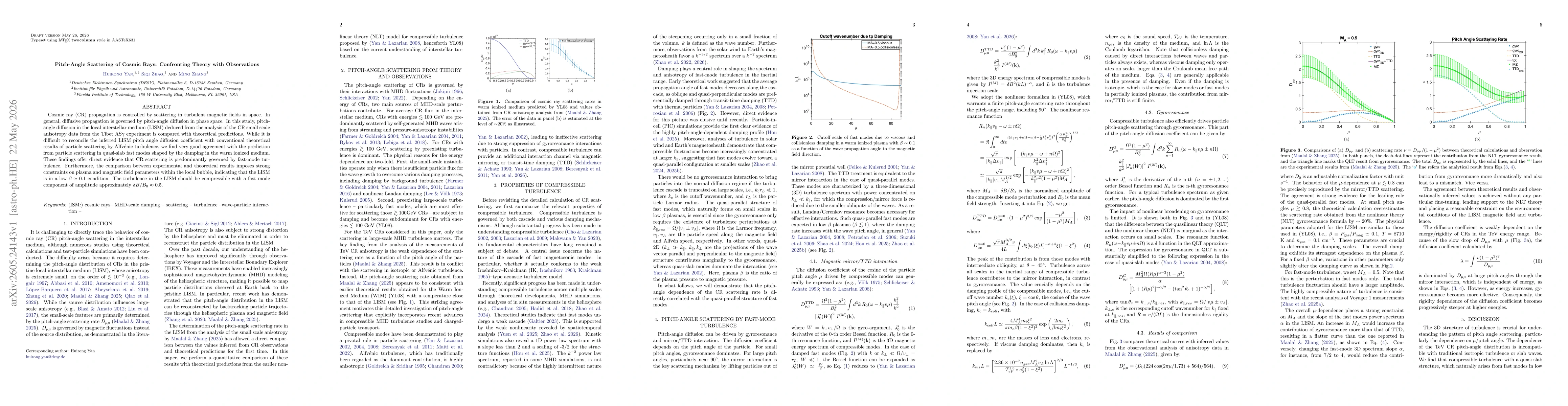 Thumbnail for Pitch-Angle Scattering of Cosmic Rays: Confronting Theory with Observations